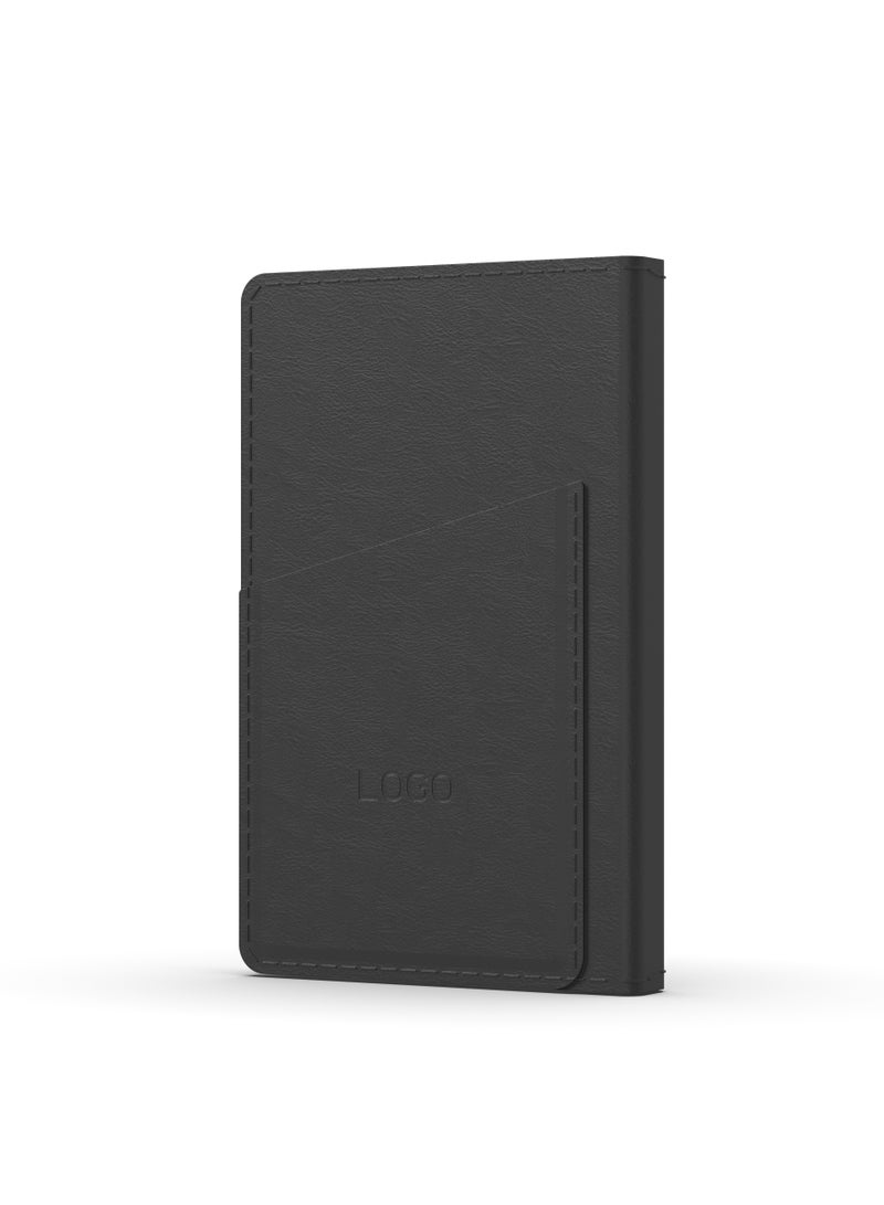 LEVELO 5000 mAh Vermont Portable Power Bank 5000mAh Wallet with Built-In Card Holder & Magnetic Type-C to C Cable Booktype / RFID Protection / Fast Charging Powerbank / LED indicators / 3 Card Pocket / 6 Card Capacity - Black  - Image 1