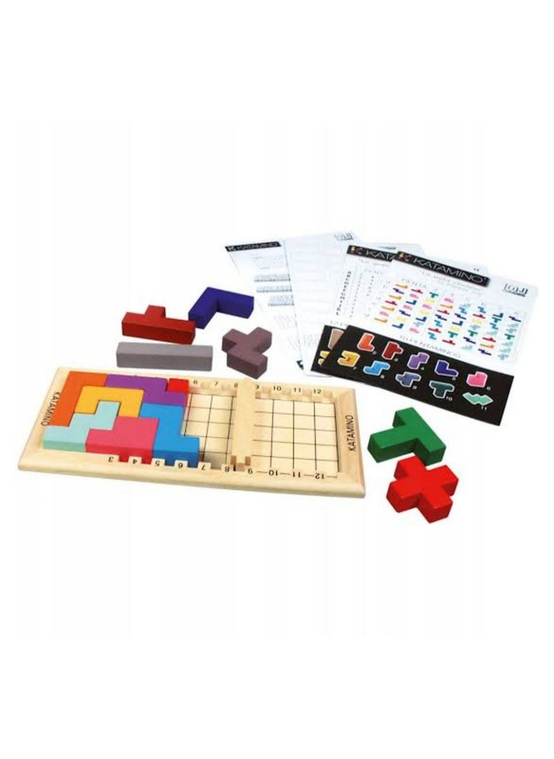 Educational Intelligence Puzzle Toys for Kids Katamino Blocks Wooden Challenges Learning Tetris Blocks Tangram Cubes Wooden Toys for Kids  - Image 2