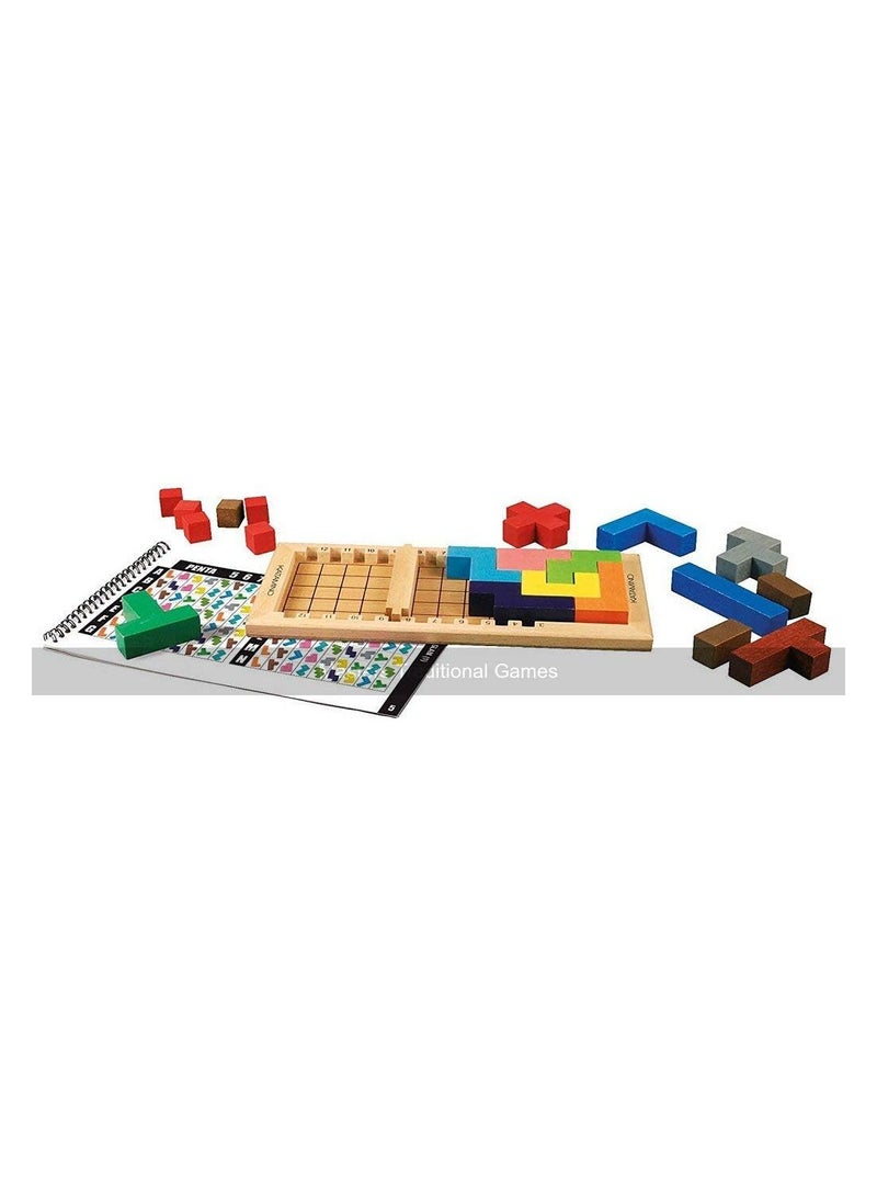 Educational Intelligence Puzzle Toys for Kids Katamino Blocks Wooden Challenges Learning Tetris Blocks Tangram Cubes Wooden Toys for Kids  - Image 3