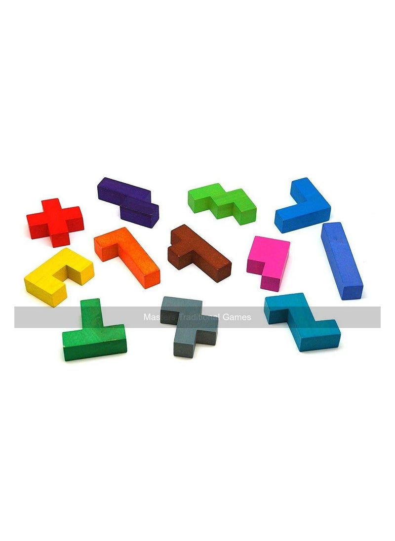 Educational Intelligence Puzzle Toys for Kids Katamino Blocks Wooden Challenges Learning Tetris Blocks Tangram Cubes Wooden Toys for Kids  - Image 5