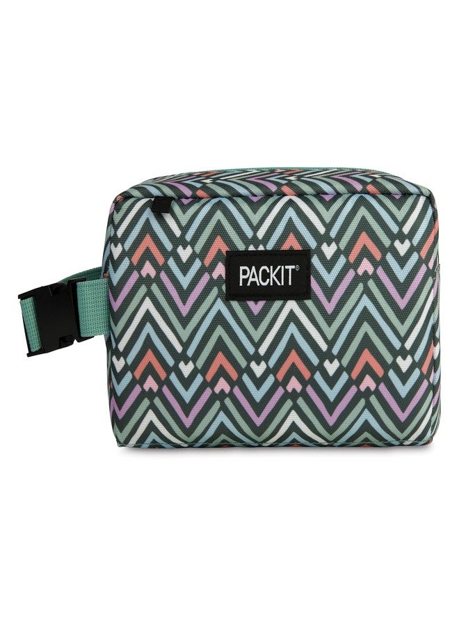 PackIt Freezable Snack Box, Diamond Chevron, Built with ECOFREEZE Technology, Collapsible, Zip Closure with Buckle Handle, Designed For Work Snacks, Fresh Snacks On the Go, Adults, and All Ages - Image 1