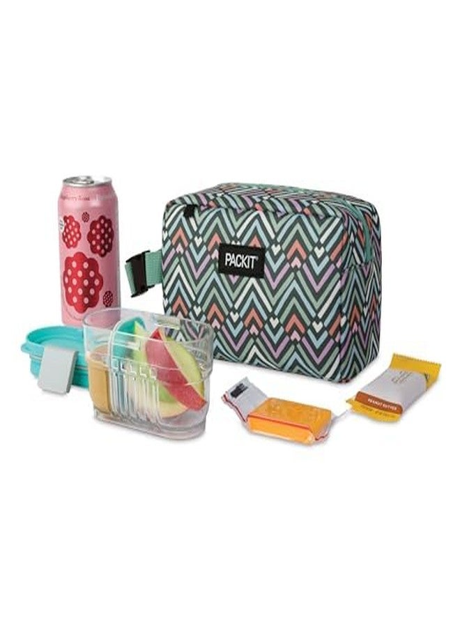 PackIt Freezable Snack Box, Diamond Chevron, Built with ECOFREEZE Technology, Collapsible, Zip Closure with Buckle Handle, Designed For Work Snacks, Fresh Snacks On the Go, Adults, and All Ages - Image 5