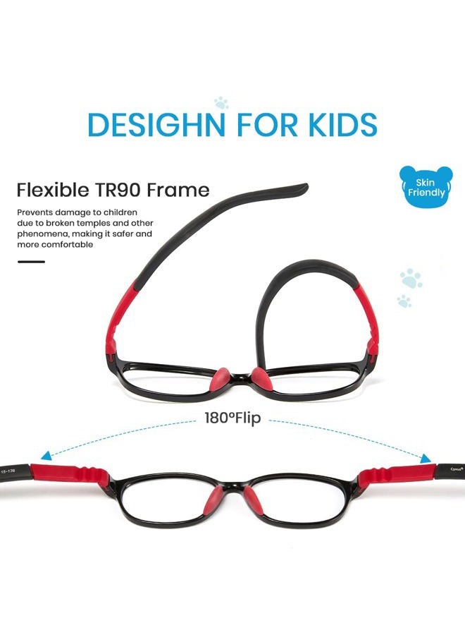 Cyxus Kids Blue Light Blocking Glasses Spring Hinges for Boys Girls Age 6-15…, Black, 1 Count (Pack of 1) - Image 4