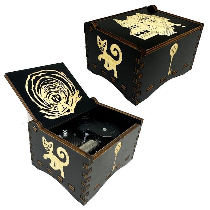 MUSIC BOX ENGRAVED WOODEN GIFTS MINI MUSICAL BOX PLAY DREAMING FOR BIRTHDAYANNIVERSARYVALENTINES DAYCHRISTMAS WIND UP BLACK