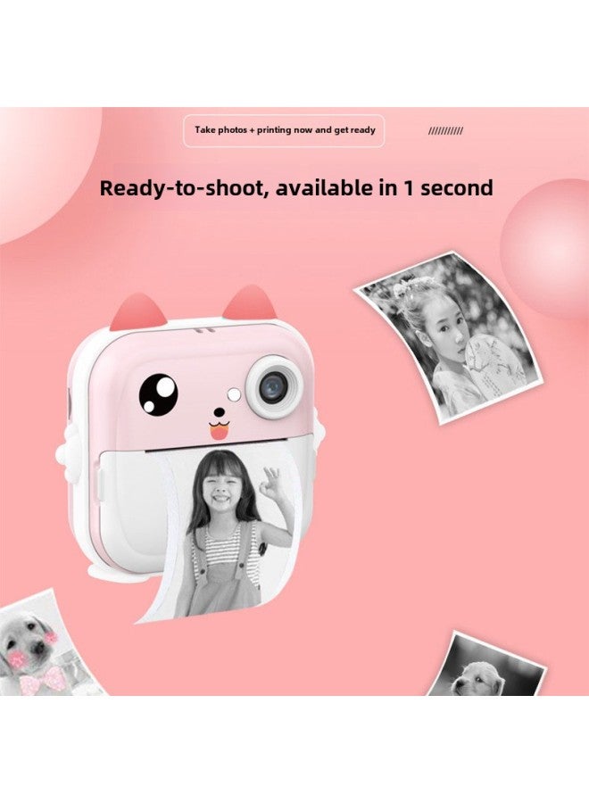 Q5 Clapper Wrong Print Camera Mini Dual Lens SLR Digital Camera Photo Printer-Color:Q5 Pink With App (printing Paper*3+camera+lanyard+charging Cable) - Image 4