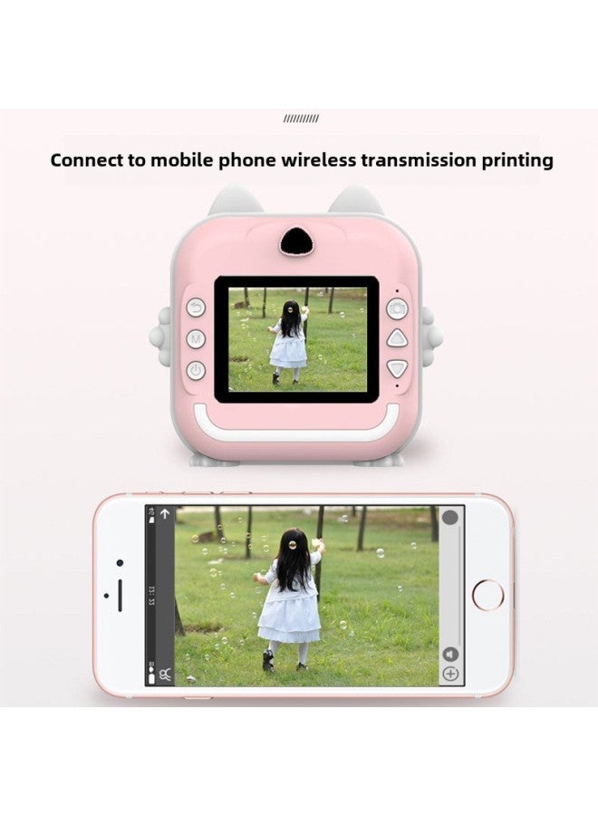 Q5 Clapper Wrong Print Camera Mini Dual Lens SLR Digital Camera Photo Printer-Color:Q5 Pink With App (printing Paper*3+camera+lanyard+charging Cable) - Image 5
