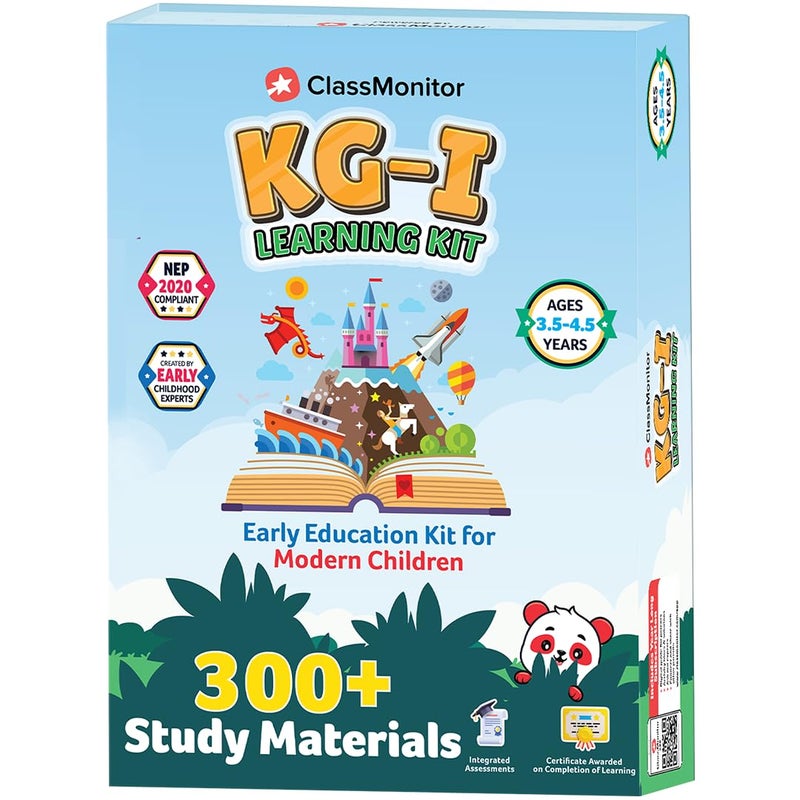 ClassMonitor KG1 Annual Learning Kit for 3 4 5 Years | 300+ Worksheets, Flashcards & Activities | English, Numbers, Shapes, Colors, Stories, Rhymes | Preschool Gift & Educational Kit for Kids - Image 1