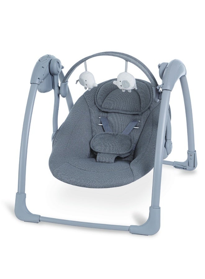 Mastela Automatic Baby Swing for Newborns and Newborns with Music, Breathable Fabric, 2 Stuffed Dolls and Hanging Toys, Powered by Charger or Battery Cell - Image 1