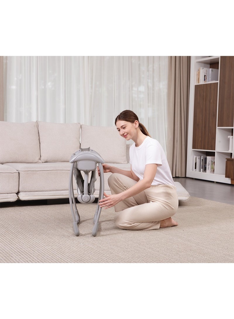 Mastela Automatic Baby Swing for Newborns and Newborns with Music, Breathable Fabric, 2 Stuffed Dolls and Hanging Toys, Powered by Charger or Battery Cell - Image 4