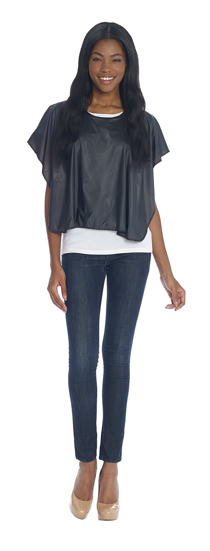Diane Shortie Comb Out and Blow Out Cape Black