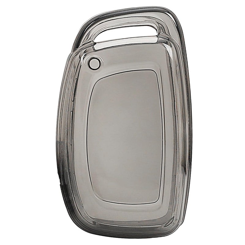 JVCV غطاء شفاف ناعم من TPU متوافق مع هيونداي ألكازار كريتا فينيو i20 توكسون إيلانtra سيارة i10 جراند i20 إكسنت فيرنا 4s توكسون إيلانtra جراند i10 نيوس 4/3 زر مفتاح ذكي (أسود شفاف) - Image 1