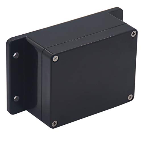 Raculety Project Box IP65 Waterproof Junction Box ABS Plastic Black Electrical Boxes DIY Electronic Project Case Power Enclosure with Fixed Ear, Black4.53 x 3.54 x 2.17 inch - Image 1