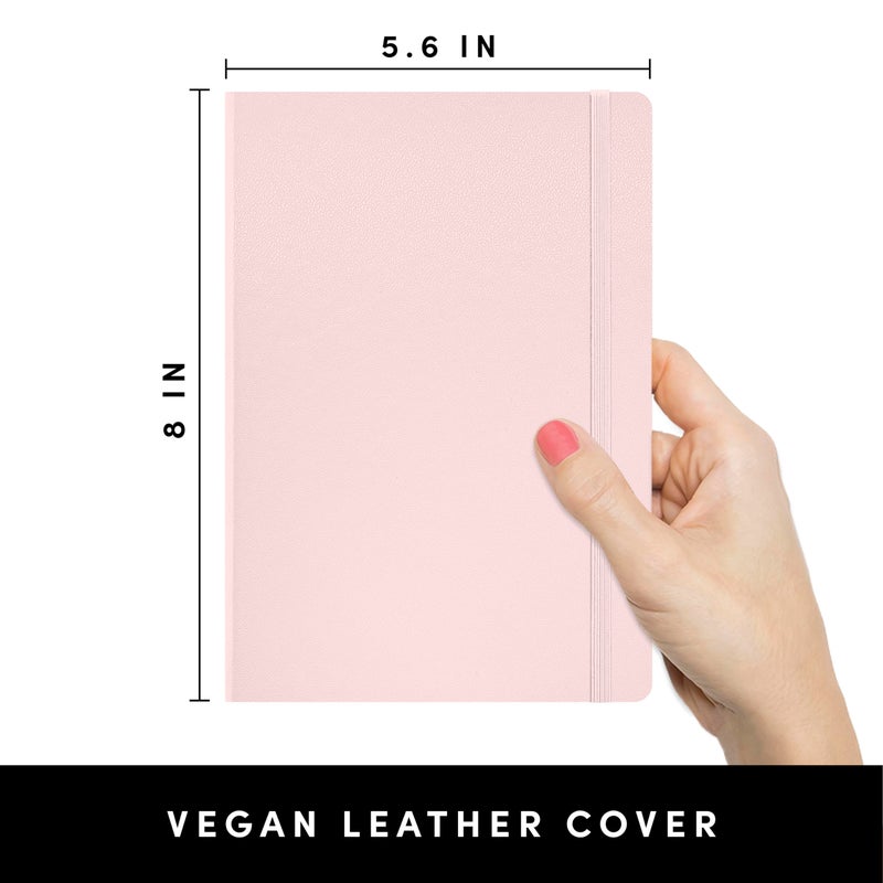 PAPERAGE Graph Paper Journal Notebook, (Blush), 160 Pages, Medium 5.6 in x 8 in - 100 GSM Thick Paper â€“ Hardcover Grid Notebook for Work or School - Image 2