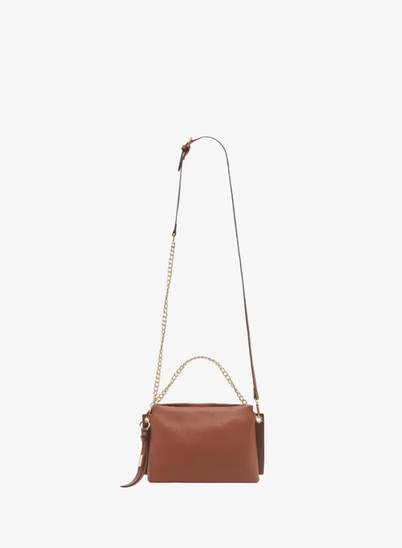 Sasha Sasha Textured Crossbody Bag with Zip Closure