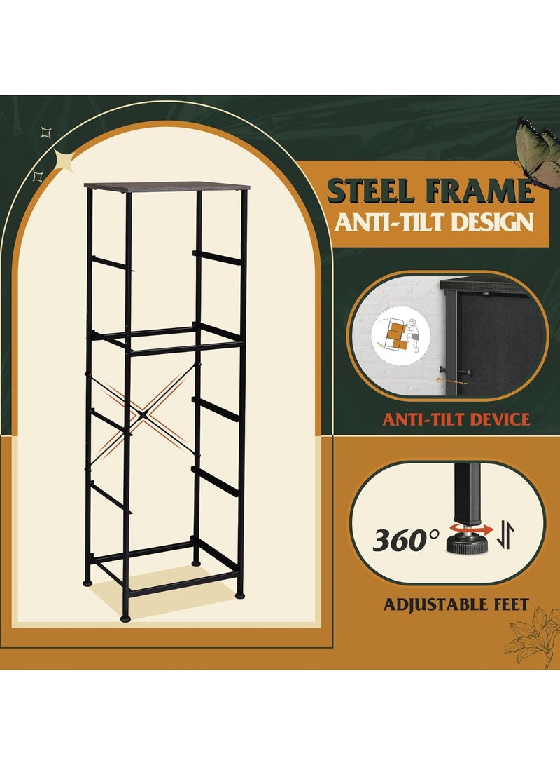 تشولوفز خزانة تخزين من القماش، خزانة رأسية بخمسة أدراج لغرفة النوم، منظم تخزين مع صناديق قماش، سطح خشبي، إطار فولاذي متين، خزانة أدراج للخزائن والممرات - Image 5