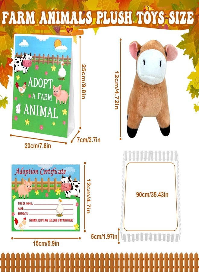 Jiytivity 63 Pcs Farm Animal Party Favors Include 20 Mini Stuffed Animals 20 Foldable Farm Boxes 20 Adoption Card 1 Adopt Sign 2 Fence for Adopt a Farm Animal Adopt a Pet Party Favors - Image 2