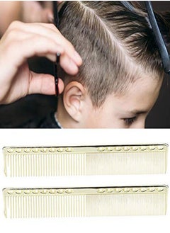 Sonew Styling Comb 2Pcs Professional Stainless Steel Haircut Comb Salon Hairdressing Comb Styling Tool For All Hair Types Fine And Wide Tooth Hair Barber Comb(Gold)  - Image 5