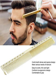 Sonew Styling Comb 2Pcs Professional Stainless Steel Haircut Comb Salon Hairdressing Comb Styling Tool For All Hair Types Fine And Wide Tooth Hair Barber Comb(Gold)  - Image 2