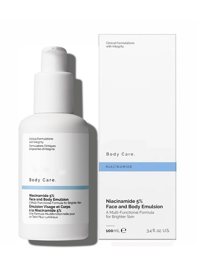 Niacinamide 5% Face and Body Emulsion, Moisturizing and Brightening Multi-Purpose Essence Lotion 100 ML - Image 1