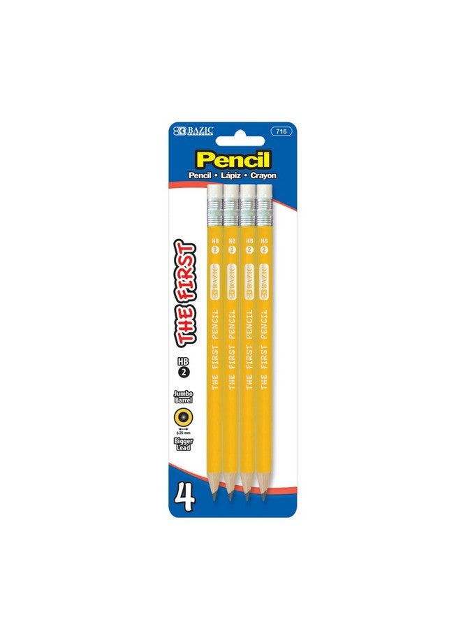 بازيك 2 قلم رصاص أصفر ممتاز من أول جامبو (4/عبوة) - Image 1