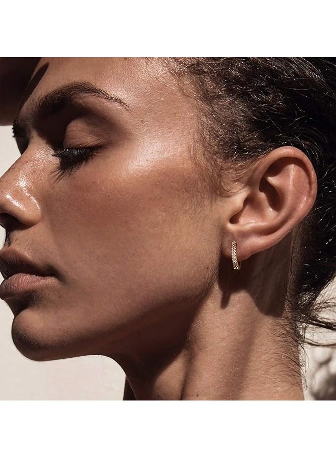 Mevecco Women Huggie Earrings Gold Hoop 14K Gold Filled Small Simple Hypoallergenic Everyday Jewelry - Image 3