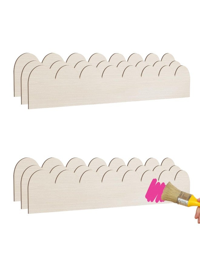 Heonay Scalloped Decorative Wood Trim Unfinished Scalloped Wood Molding DIY Wooden Moulding Trim for Home Wall Window Cabinet Shelf Door Frames Decoration (15.75in x 2.36in, 6 Pack) - Image 1