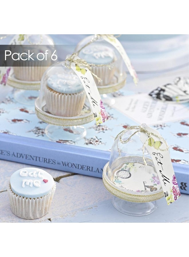 توكينج تيبلز قباب كيك من Talking Tables بتصميم "ترولي أليس ماد هاتر" لحفلات الشاي أو حفلات الزفاف، متعددة الألوان (عبوة من 6 قطع) - Image 5