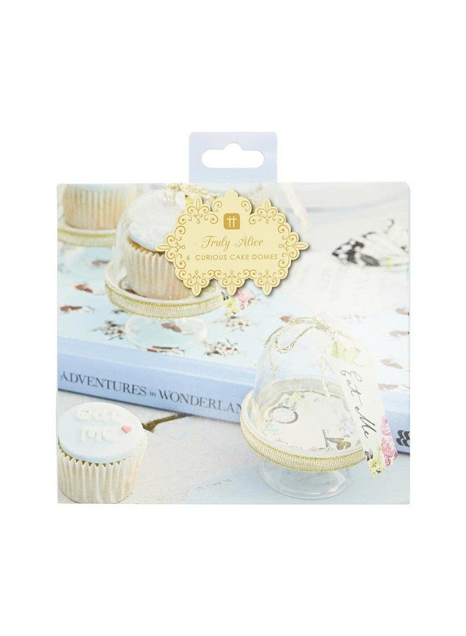 توكينج تيبلز قباب كيك من Talking Tables بتصميم "ترولي أليس ماد هاتر" لحفلات الشاي أو حفلات الزفاف، متعددة الألوان (عبوة من 6 قطع) - Image 2