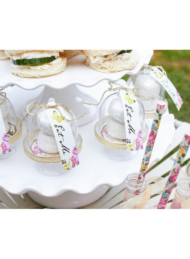 توكينج تيبلز قباب كيك من Talking Tables بتصميم "ترولي أليس ماد هاتر" لحفلات الشاي أو حفلات الزفاف، متعددة الألوان (عبوة من 6 قطع) - Image 3