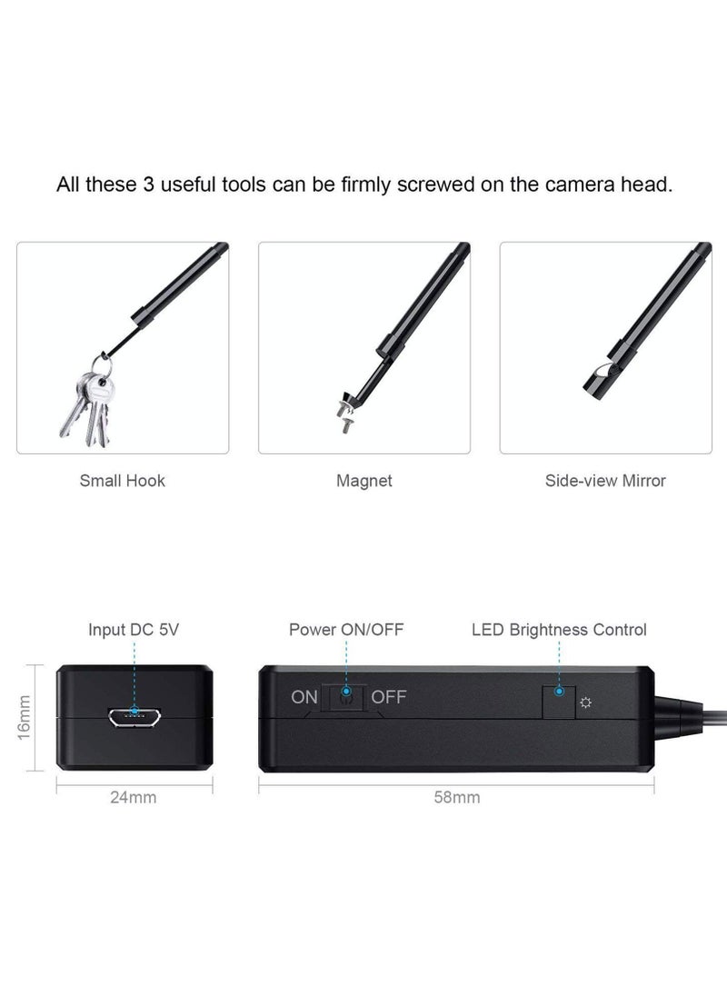 Nidage NIDAGE Wireless Endoscope for Automotive Inspection Semi-Rigid Flexible Waterproof 5.5MM WiFi Borescope Camera Compatible Android and iOS Smartphones, iPhone, iPad (4.92FT)  - Image 5