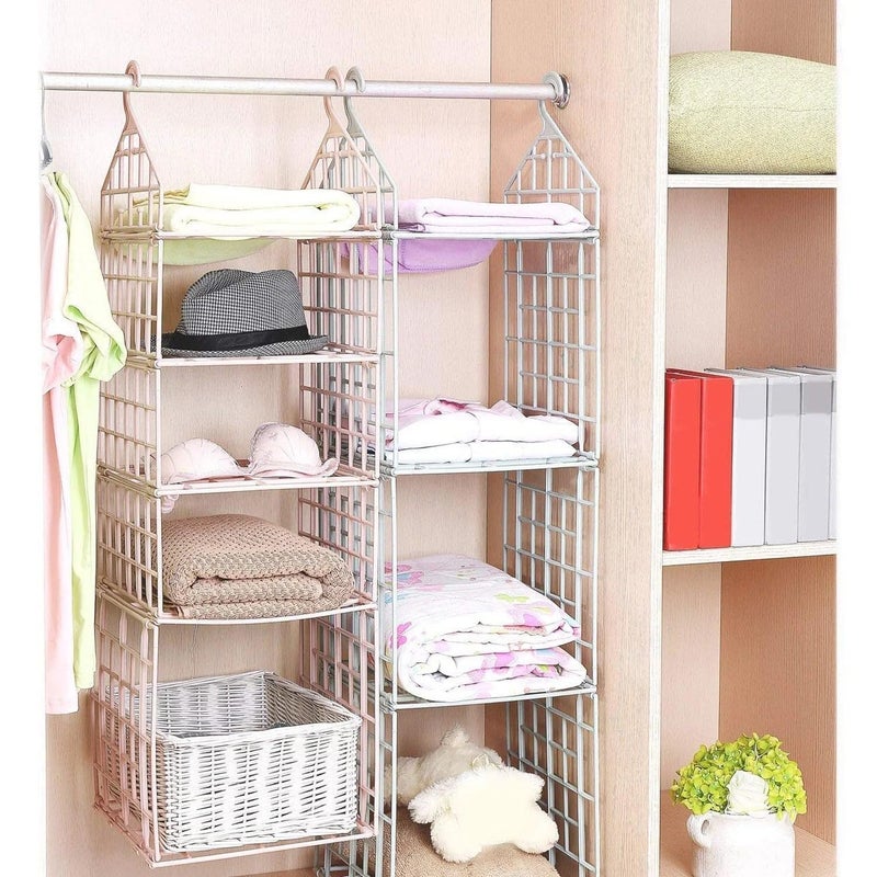 RABADIYA CREATION Multipurpose 5Layer Folding Clothes Storage Racks SpaceSaving Closet Organizer Shelves for Students Hang Socks Scarves TShirts in Dorms and Apartments - Image 3