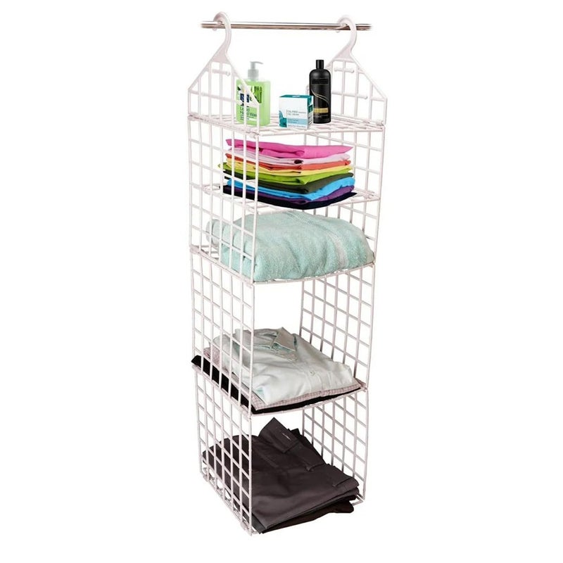 RABADIYA CREATION Multipurpose 5Layer Folding Clothes Storage Racks SpaceSaving Closet Organizer Shelves for Students Hang Socks Scarves TShirts in Dorms and Apartments - Image 2