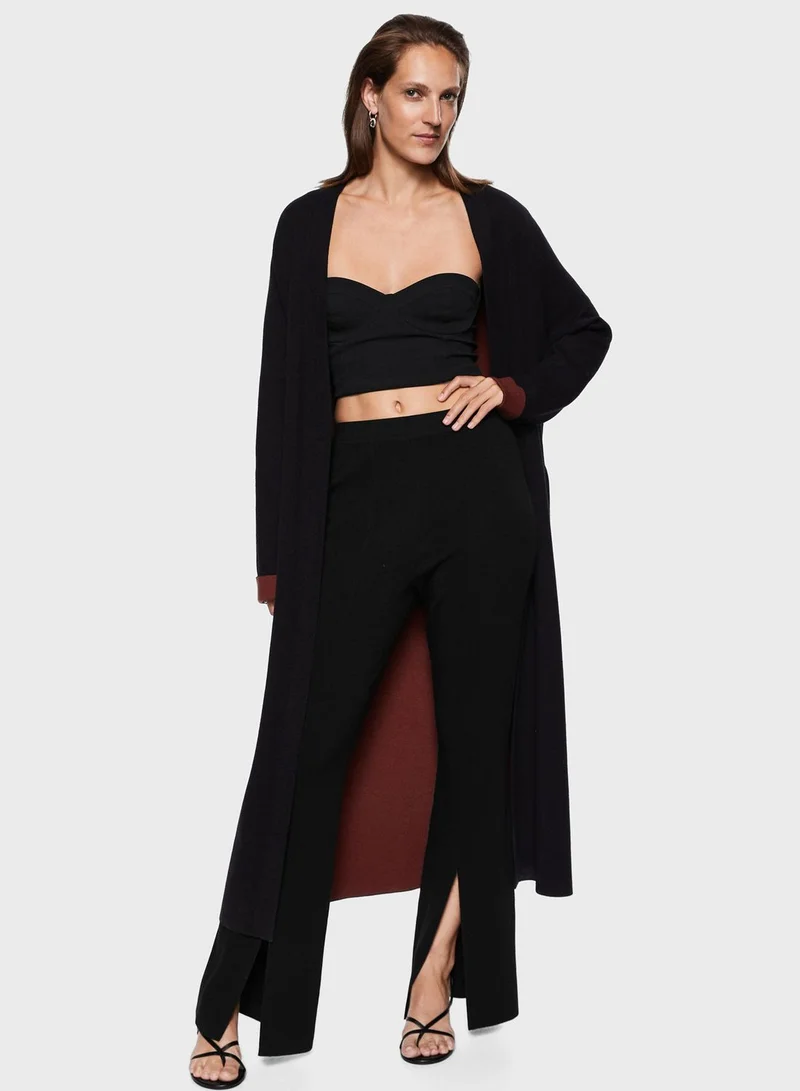 MANGO High Waist Slit Detail Pants