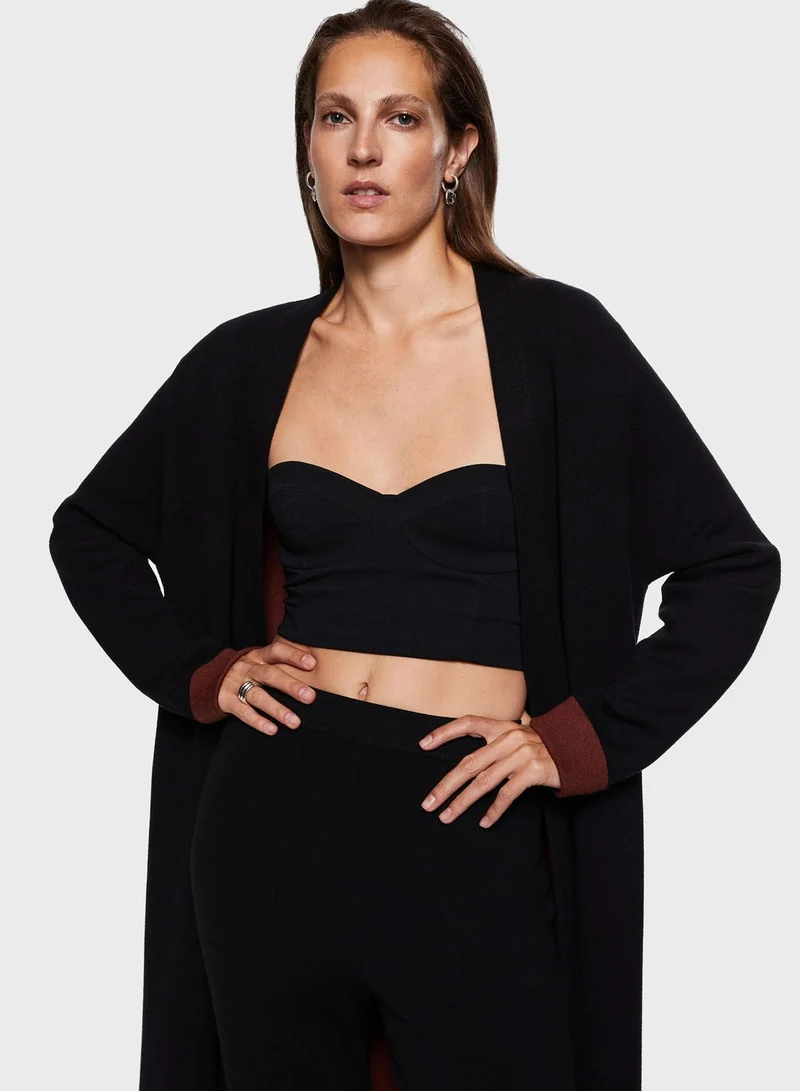 MANGO High Waist Slit Detail Pants