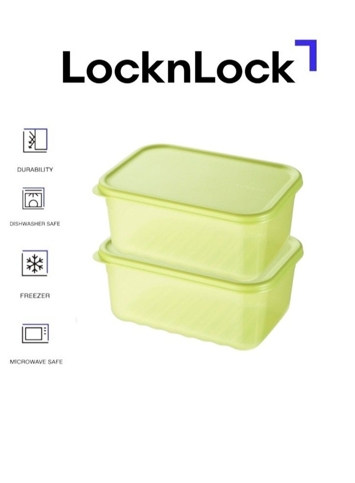 LocknLock Fresh Block Food Container 1.5L (PACK of 2) – BPA-Free, Microwave Safe & Stackable - Image 1