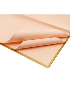 Gulf Flowers Gulf Flowers Light Pink Wrapping Film with Gold Stripes – 20 Sheets | 58cm x 58cm Premium 65mic Waterproof Gift & Bouquet Wrapping Paper for Elegant Packaging 