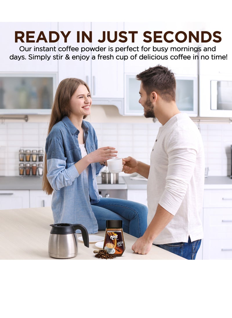 NICE - Nice Instant Gold And Classic Coffee Rich Aroma and Smooth Taste Instant Coffee Powder-Bundle of Classic100g and Gold 200g Delicious and Convenient Freeze Dried Coffee Roasted Coffee in Airtight Glass - Image 1