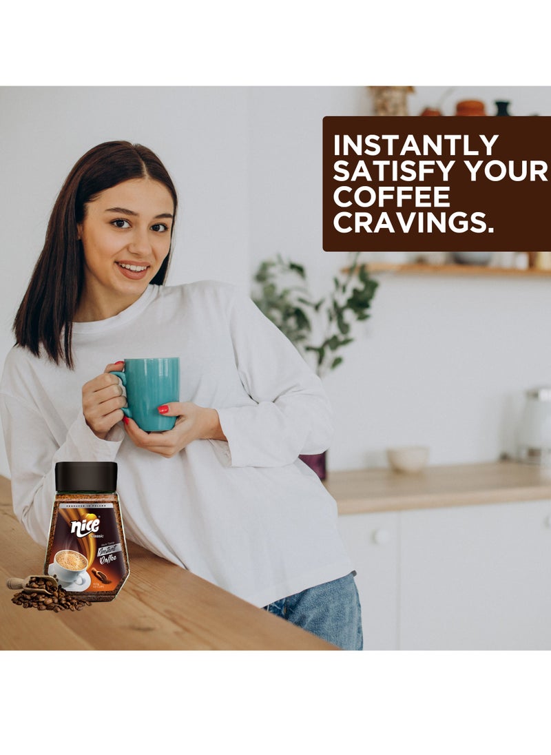 NICE - Nice Instant Gold And Classic Coffee Rich Aroma and Smooth Taste Instant Coffee Powder-Bundle of Classic100g and Gold 200g Delicious and Convenient Freeze Dried Coffee Roasted Coffee in Airtight Glass - Image 1