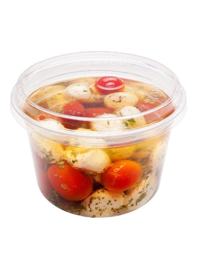 Restaurantware LIDS ONLY: Basic Nature To Go Container Lids, 500 Plastic Condiment Cup Lids - Pair With Deli Containers, Flat Lids, Clear PLA Plastic Portion Cup Lids, For Takeaway Orders - Image 1