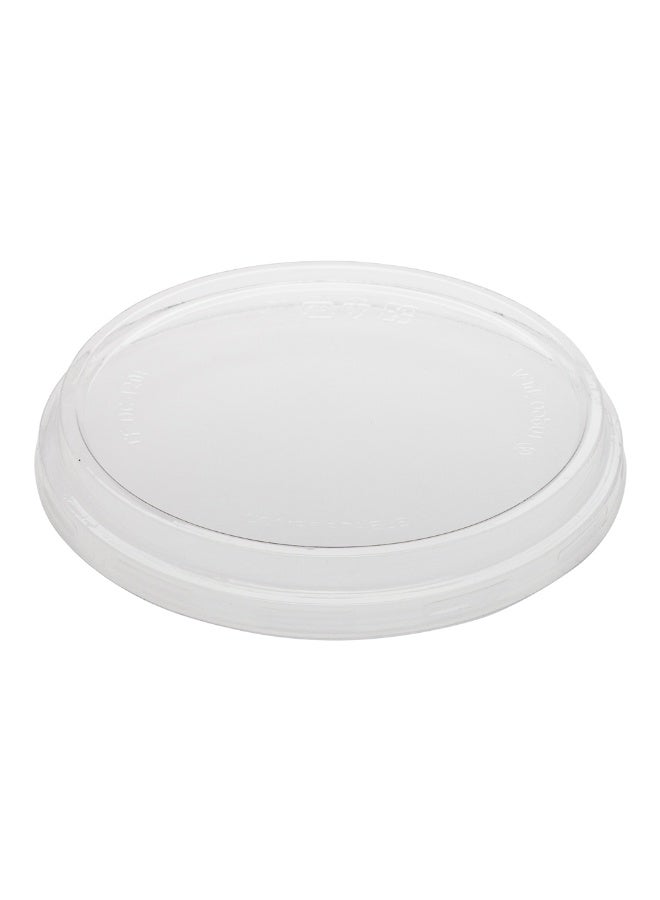 Restaurantware LIDS ONLY: Basic Nature To Go Container Lids, 500 Plastic Condiment Cup Lids - Pair With Deli Containers, Flat Lids, Clear PLA Plastic Portion Cup Lids, For Takeaway Orders - Image 2