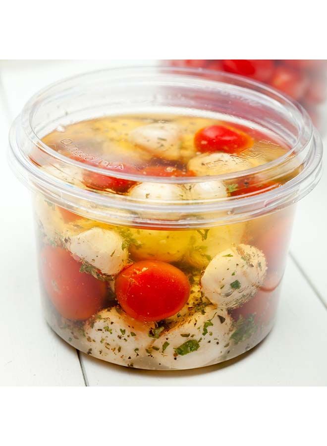 Restaurantware LIDS ONLY: Basic Nature To Go Container Lids, 500 Plastic Condiment Cup Lids - Pair With Deli Containers, Flat Lids, Clear PLA Plastic Portion Cup Lids, For Takeaway Orders - Image 4