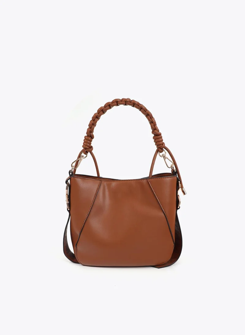 Lola Casademunt Braided Handle Faux Leather Bag