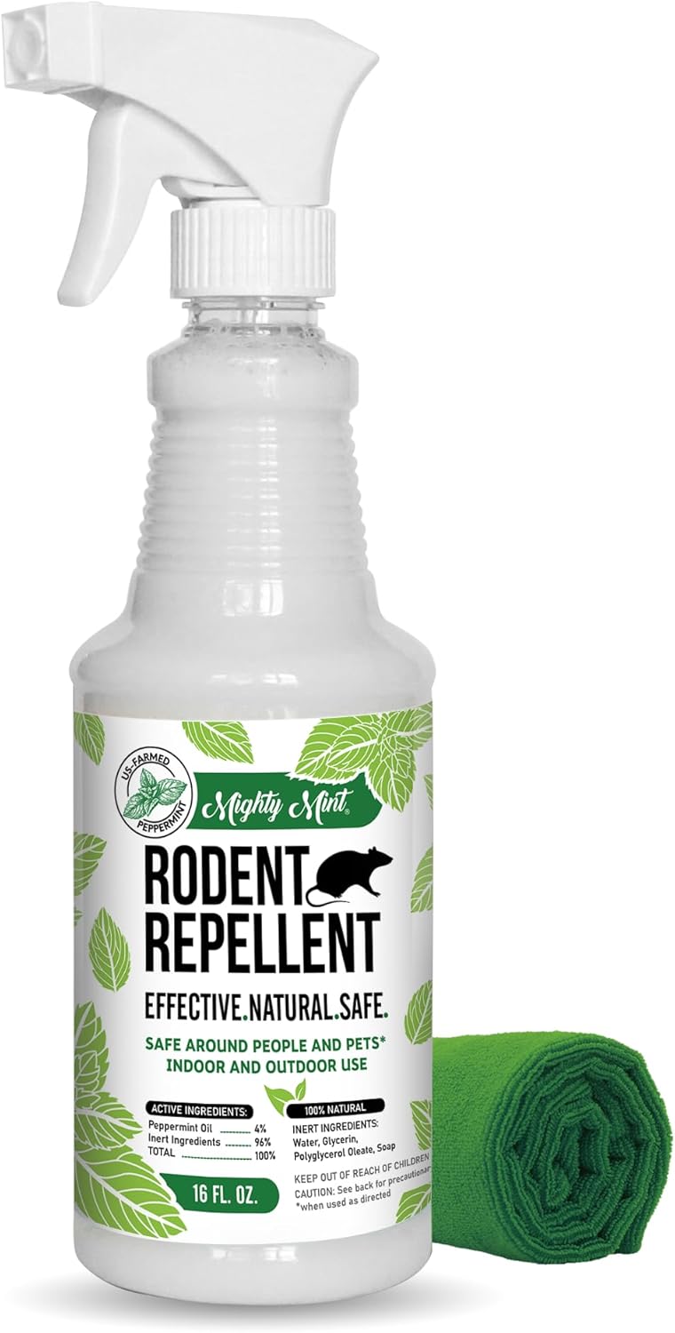 Mighty Mint Peppermint Oil Rodent Repellent Spray – Natural Indoor & Outdoor Control for Mice and Rats – Plant-Based, Extra-Strong Formula - 16 oz - Image 1