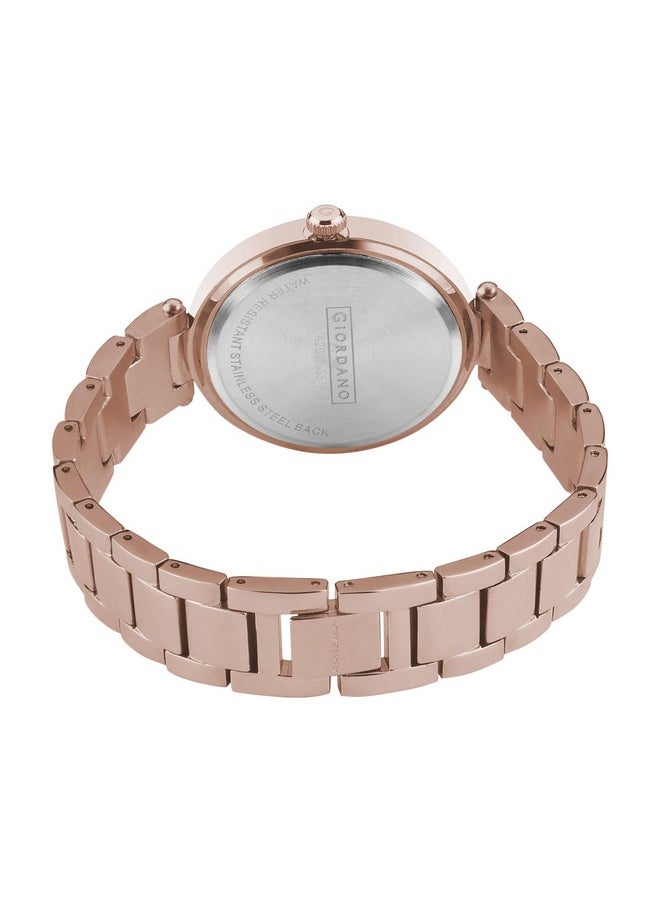 GIORDANO Giordano Eleganza Collection Analog Watch for Women with Color Variant, and Crystal Studded Metal Strap to Complement Your Look, Gift for Women - A2037  - Image 5