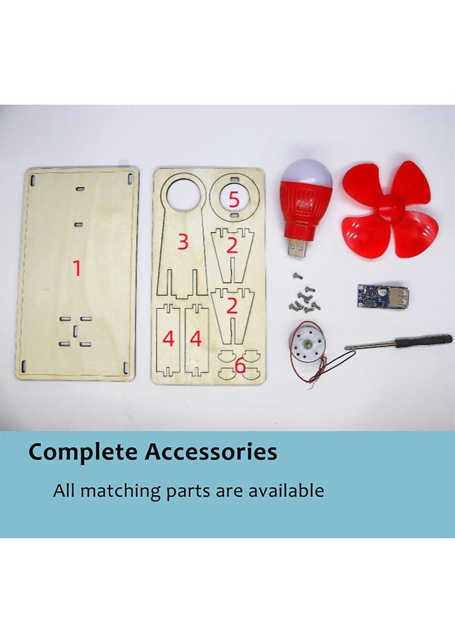 بيبلوسوم مجموعة نماذج تجارب علمية اصنعها بنفسك - مجموعة تجارب علمية لتوليد طاقة الرياح في مجالات العلوم والتكنولوجيا والهندسة والرياضيات (STEM) للأطفال من سن 6 إلى 14 عامًا، مجموعة تعليمية فيزيائية للمبتدئين مزودة بمصباح كهربائي ومروحة، مثالية للمشاريع العلمية وموارد التعلم. - Image 4