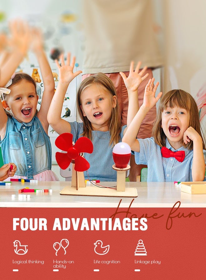 BEBLOSSOM DIY Scientific Experiment Model Kit – Wind Power Generation STEM Physics Experiments Starter Kit for Kids Age 6–14, Educational Science Experiment Activity with Light Bulb & Fan, Ideal for Science Projects & Learning Resources - Image 3