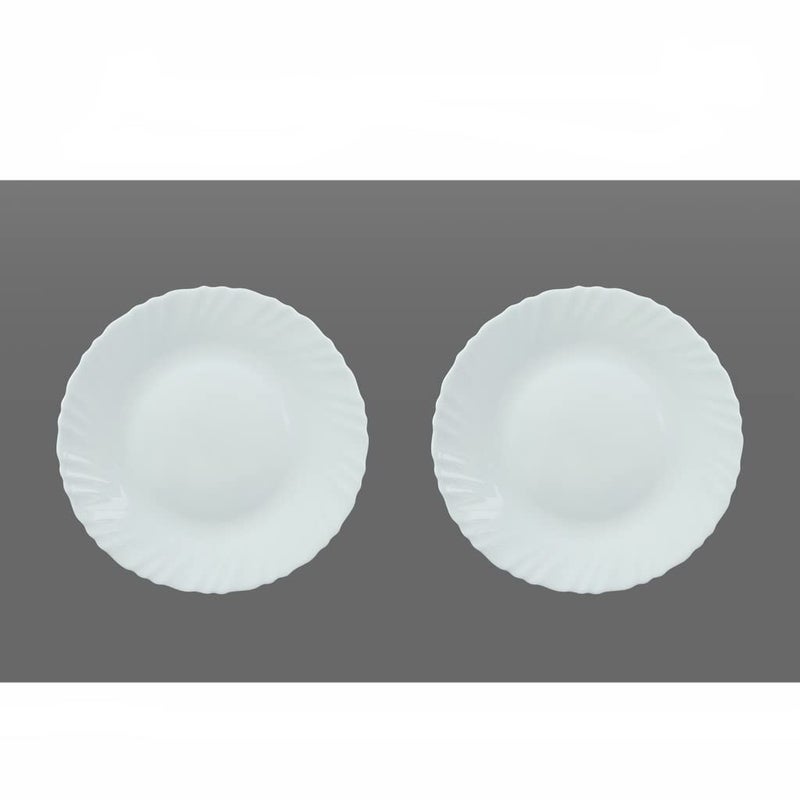 Crocera India Fluted Dinner Set 18 PcsPlain Super WhiteMicrowave Dishwasher Safe OpalGlass - Image 4