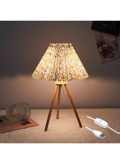 ARNOTEC Retro style multi-purpose pleated pattern bedside table lamp LED lamp reading lamp home bedroom bedside night light mini lamp bedroom living room side table small space USB Port with switch (fixed brightness)  - Image 2