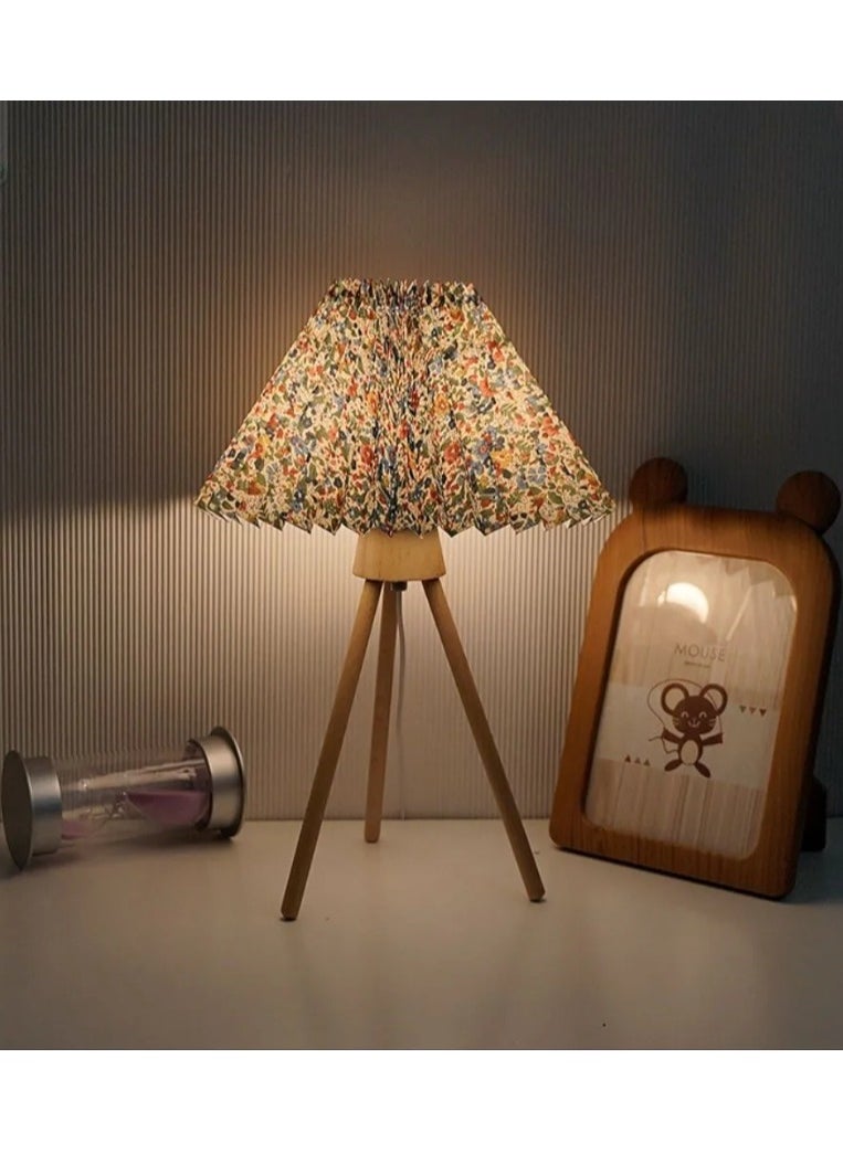 ARNOTEC - Retro style multi-purpose pleated pattern bedside table lamp LED lamp reading lamp home bedroom bedside night light mini lamp bedroom living room side table small space USB Port with switch (fixed brightness) - Image 1