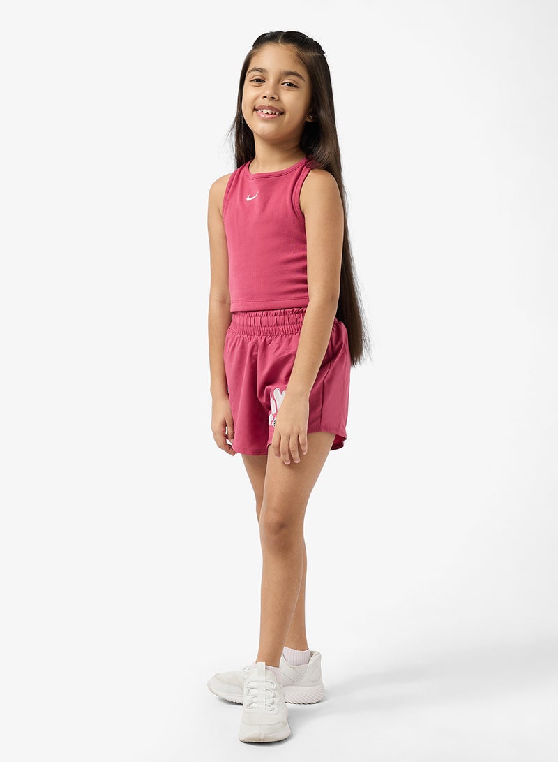 نايكي شورت جرافيك عالي الخصر دراي فيت ون منسوج للشباب - Image 4